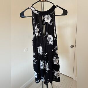Black and White Floral Romper
